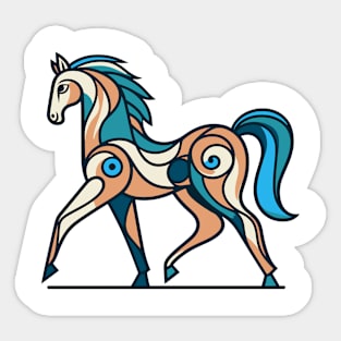 Horse illustration. Illustration of a horse in cubism style Sticker